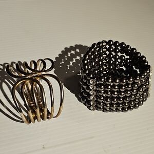 Elegant Gold and Black Bracelet Set